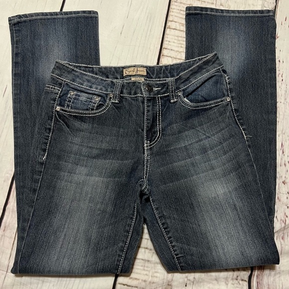 EARL JEANS embellished boot cut jeans fading distress size 6 Vintage Y2K EUC - Picture 9 of 15